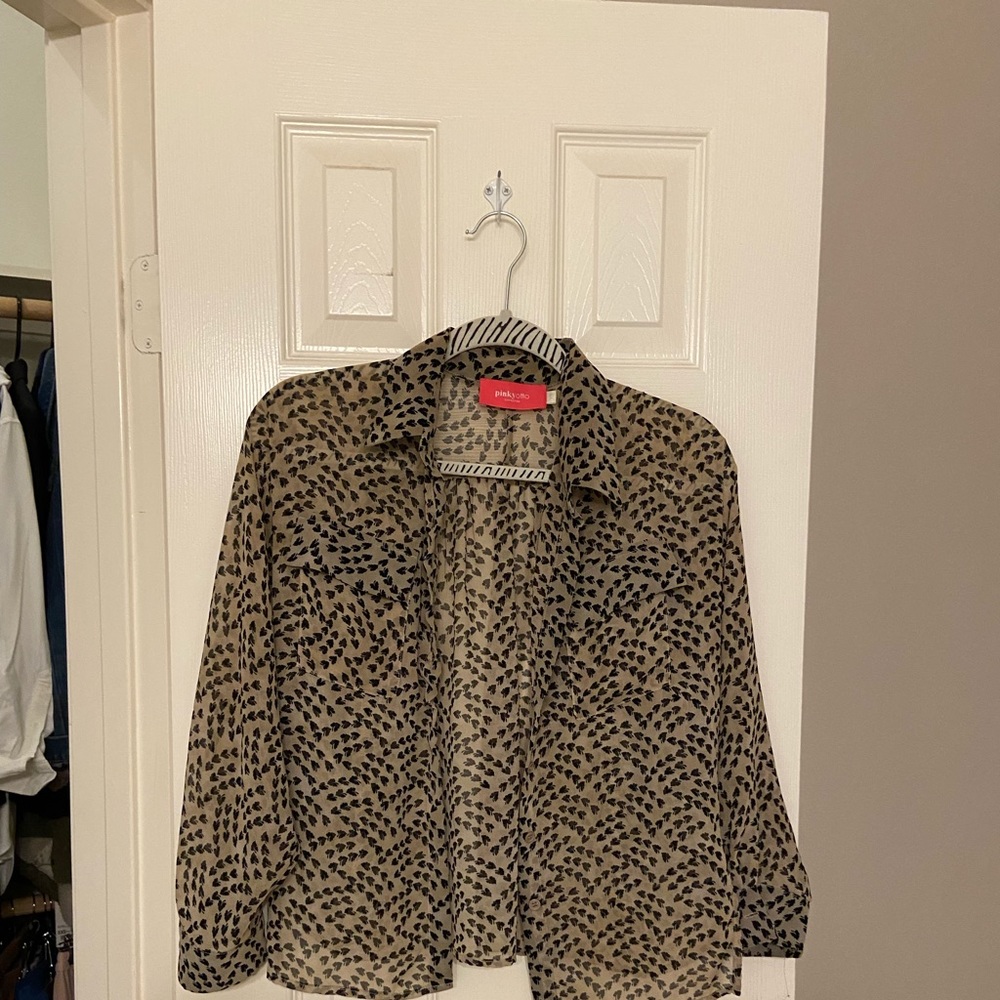 Pinky Otto, long sleeve, brown/ black, xs.